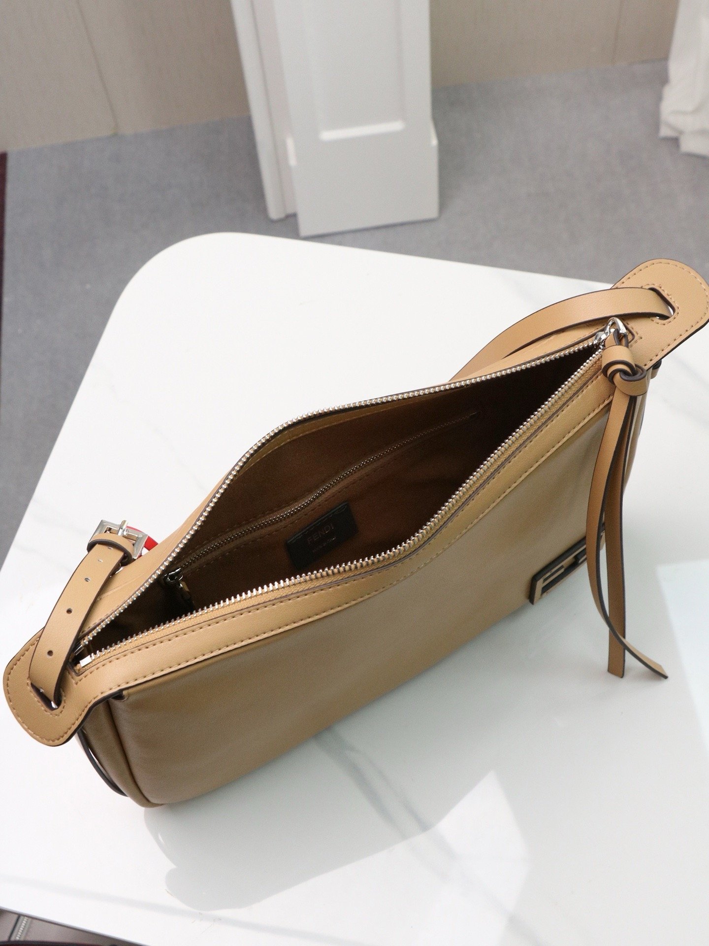 Fendi Simply FF Medium Silver Top Handle Bag 001360