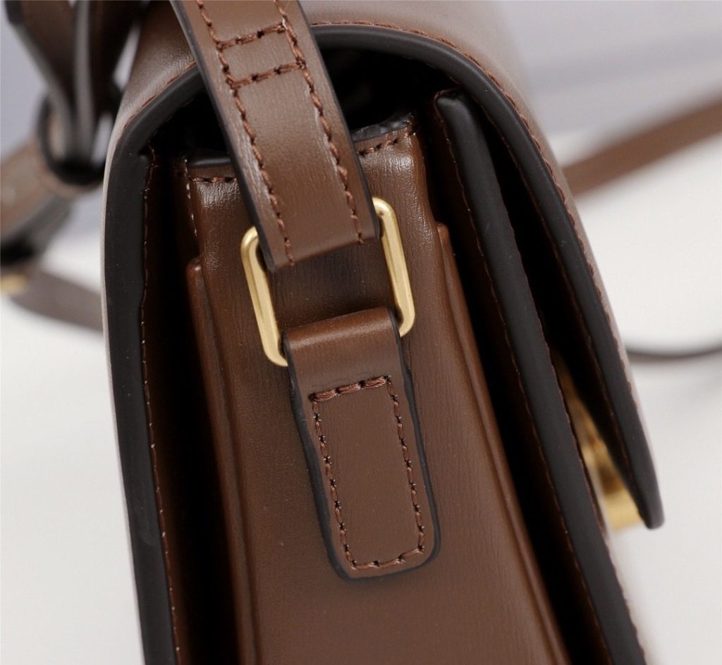 Celine Vintage p310 Triomphe Box Brown Box Bag 001310