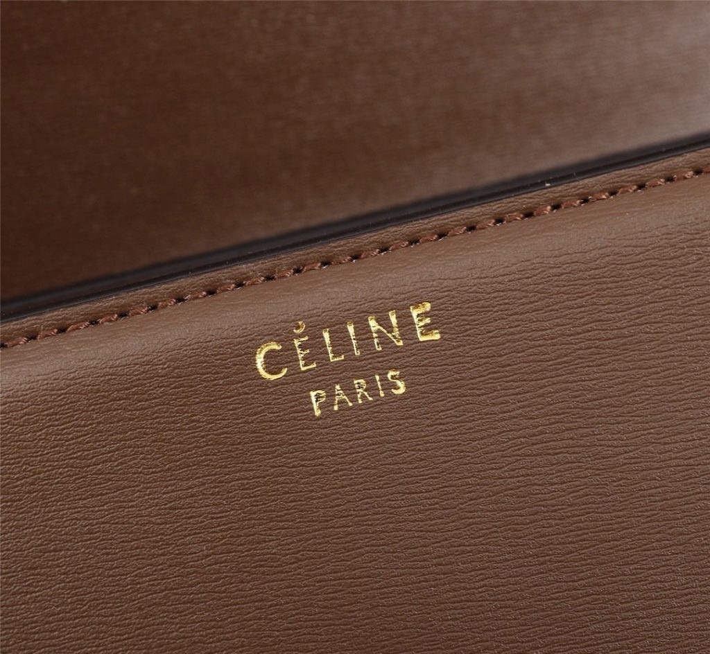 Celine Vintage p310 Triomphe Box Brown Box Bag 001310