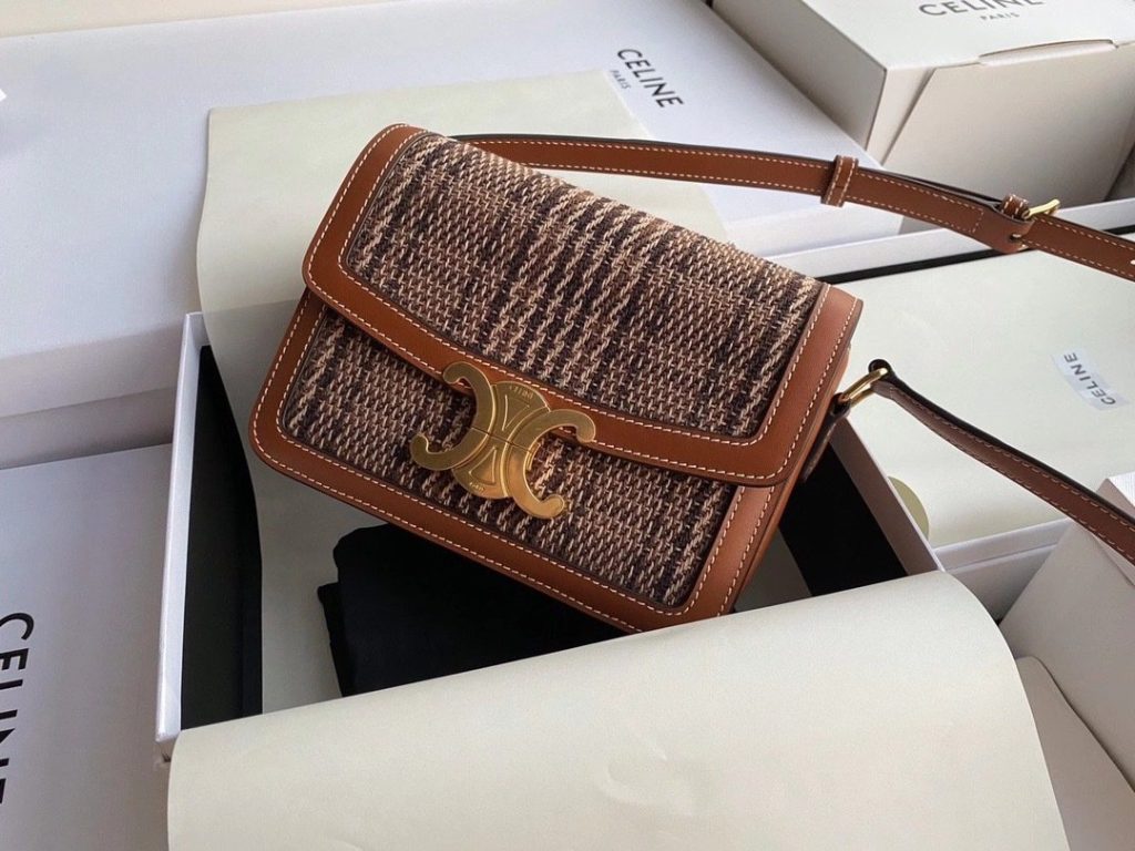 Celine TRIOMPHE x16x8 Large Gold Top Handle Bag 001310
