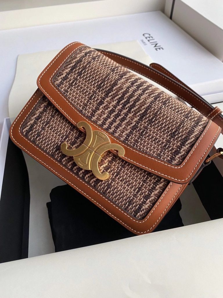 Celine TRIOMPHE x16x8 Large Gold Top Handle Bag 001310