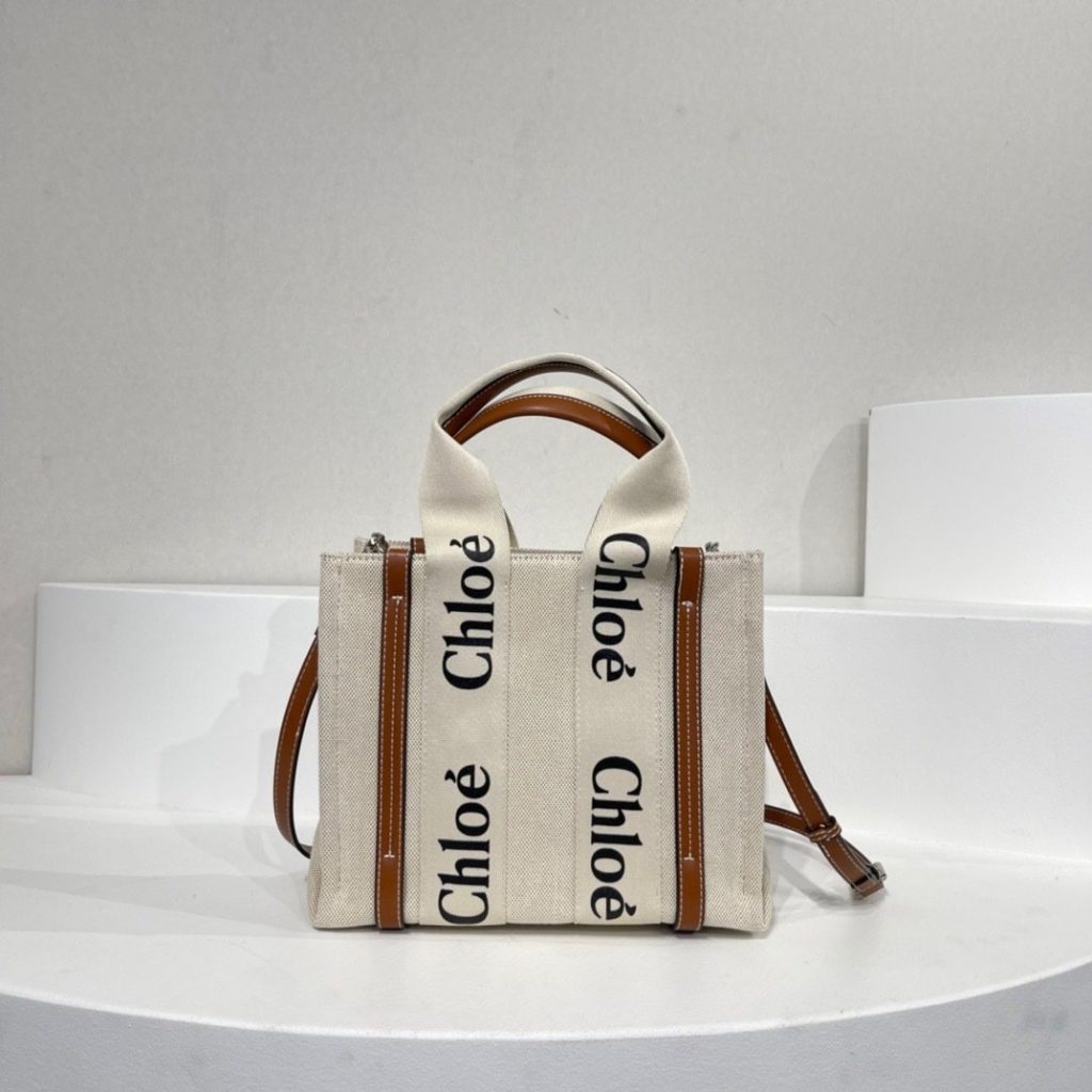 Chloe Canvas logo Small Shopping Bag 001270