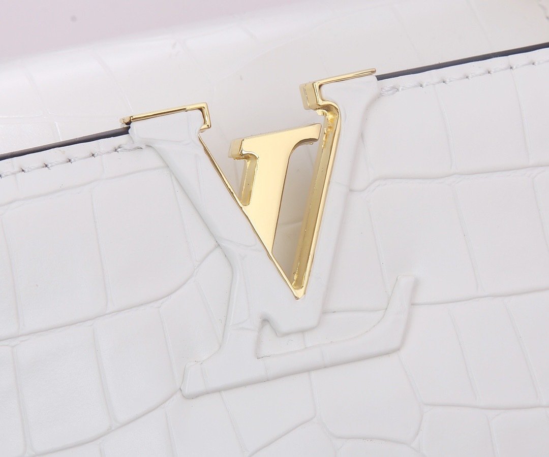 Louis Vuitton Pebbled Leather LV Taurillon Capucines Bag 001340