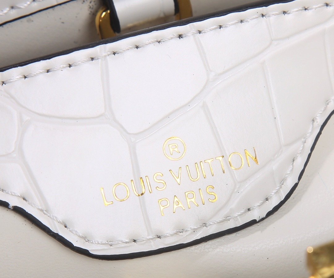 Louis Vuitton Pebbled Leather LV Taurillon Capucines Bag 001340