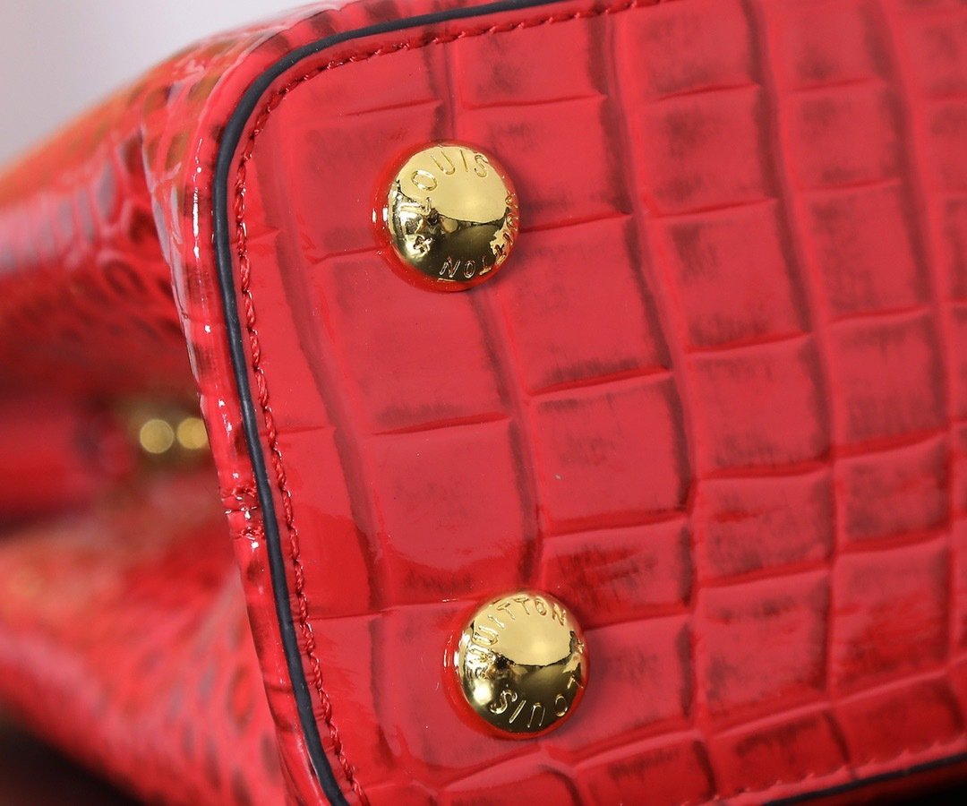 Louis Vuitton Pebbled Leather LV Taurillon Capucines Bag 001340