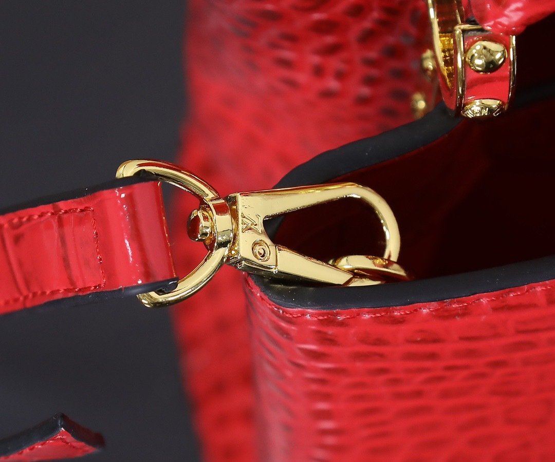 Louis Vuitton Pebbled Leather LV Taurillon Capucines Bag 001340