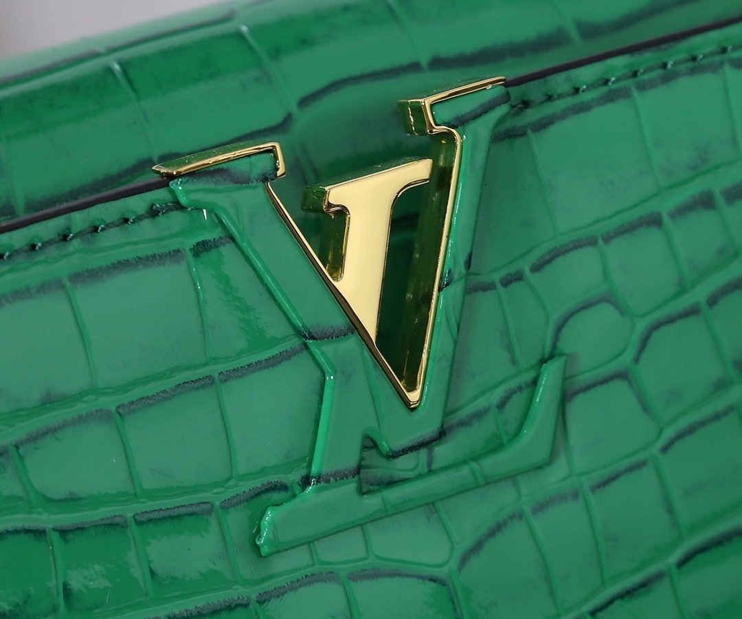 Louis Vuitton Pebbled Leather LV Taurillon Capucines Bag 001340