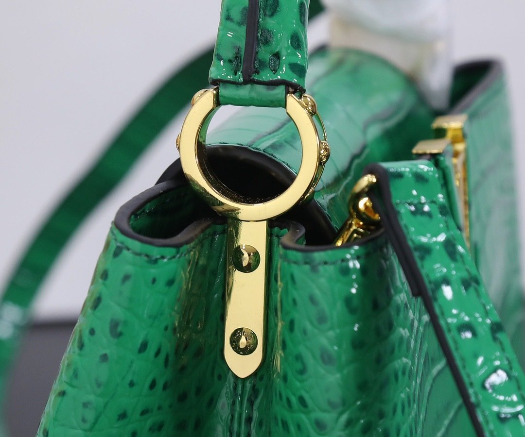 Louis Vuitton Pebbled Leather LV Taurillon Capucines Bag 001340