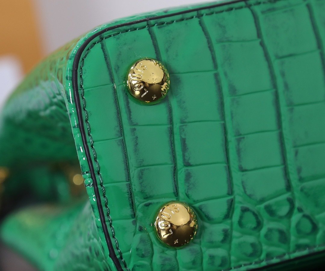 Louis Vuitton Pebbled Leather LV Taurillon Capucines Bag 001340