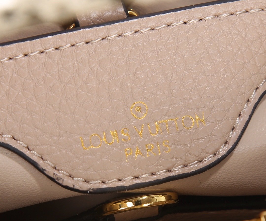 Louis Vuitton Pebbled Leather LV Taurillon Capucines Bag 001340