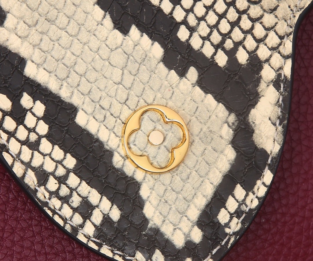 Louis Vuitton Pebbled Leather LV Taurillon Capucines Bag 001340