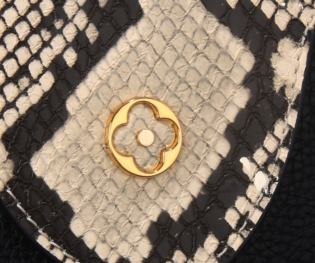 Louis Vuitton Pebbled Leather LV Taurillon Capucines Bag 001340