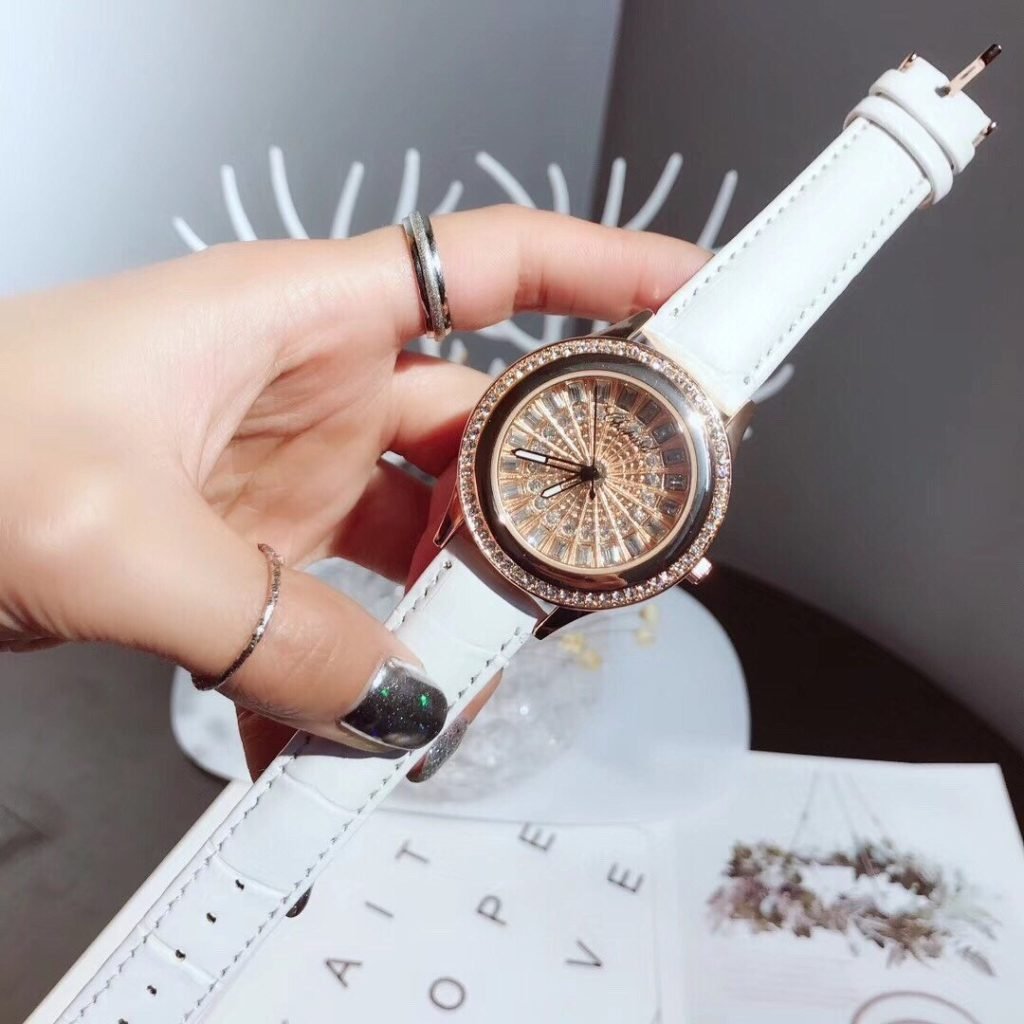 Chopard Chopin Fashion Round Full Diamond Belt Watch Womens