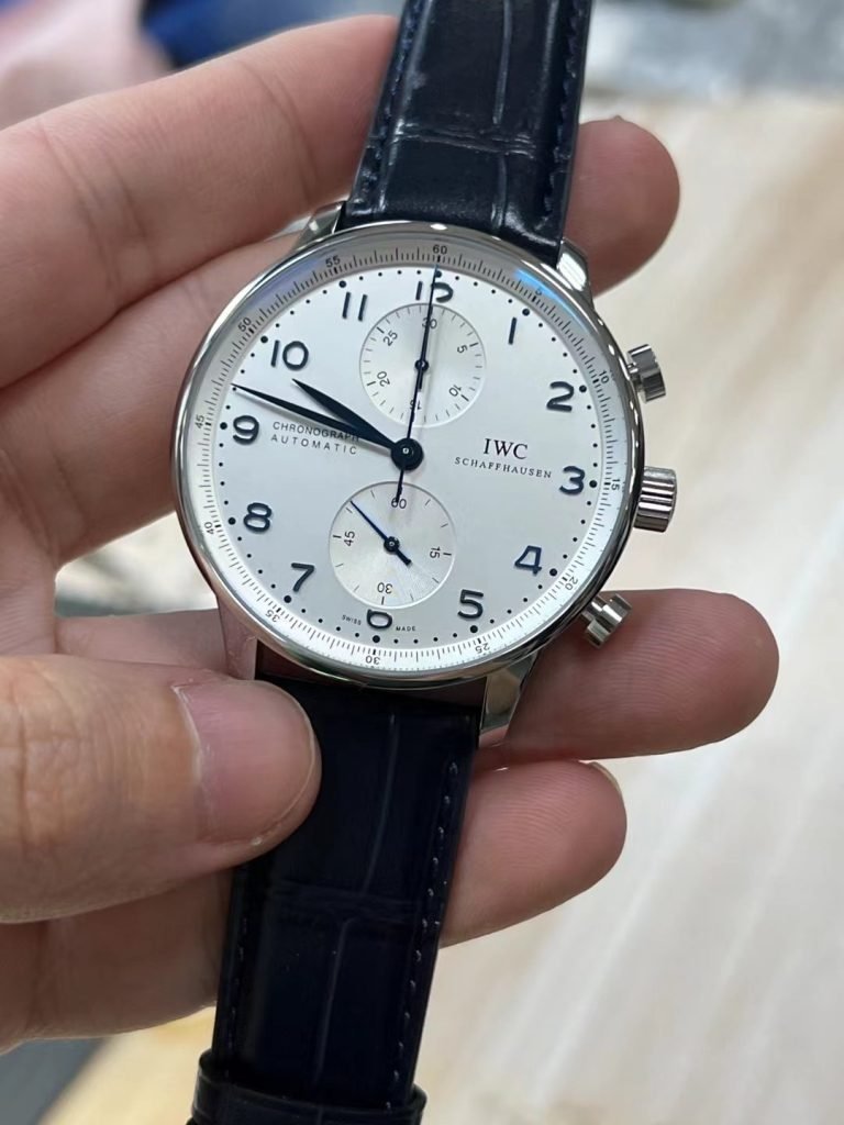 IWC ZF White Face Blue Needle Portuguese Meter