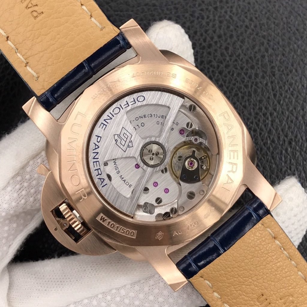 Panerai SAO Blue Lumino RED Gold Watch PAM 1112