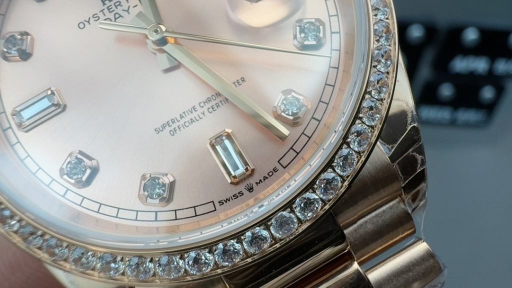 Rolex EW LOG Champagne Diamond Ring