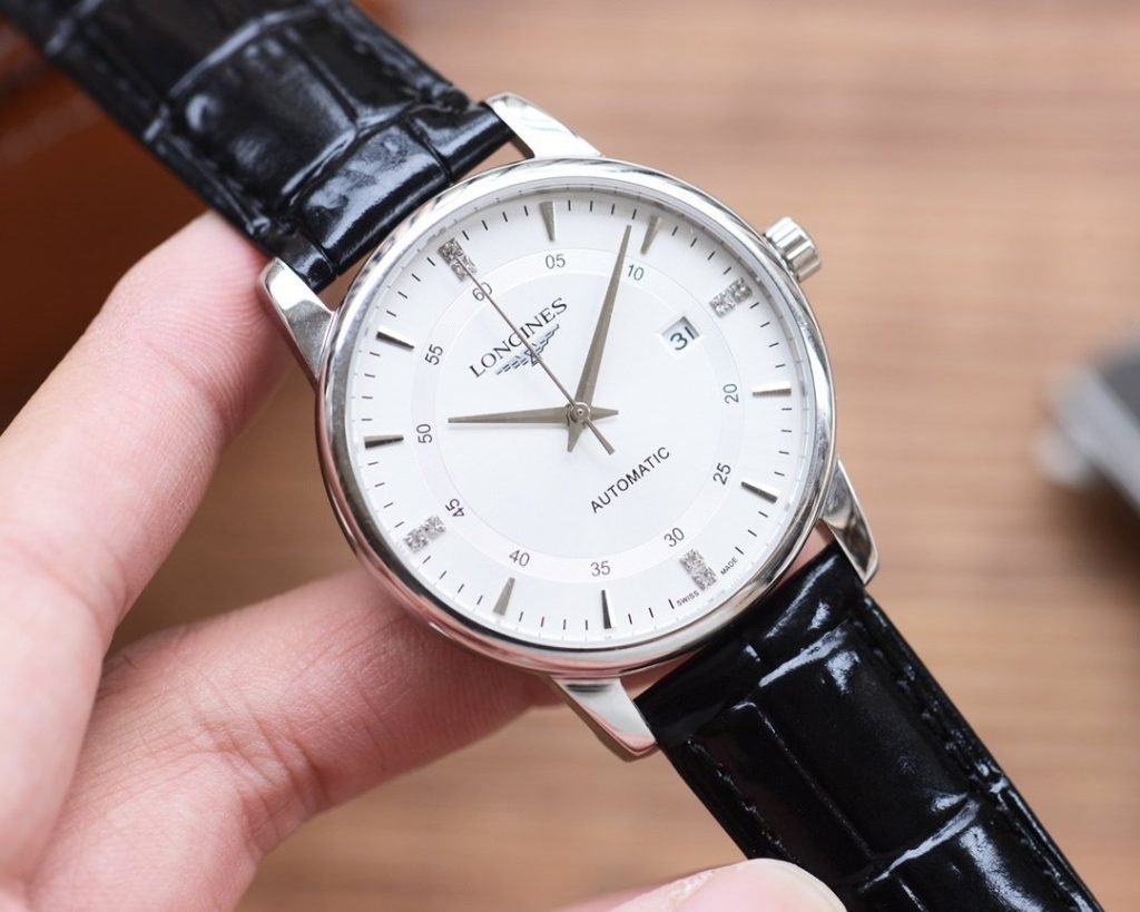LONGINES White Gold Steel Band 20 Mens Favorite Threepin