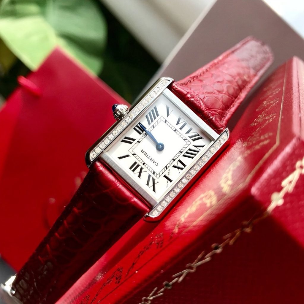 Cartier Kajia Tank Crocodile Skin Drill Small Meter Diameter