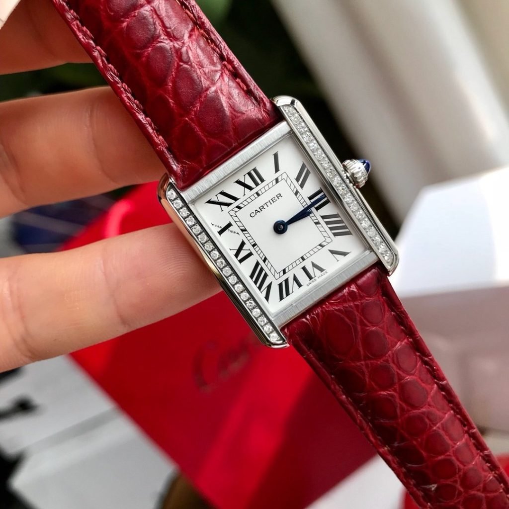 Cartier Kajia Tank Crocodile Skin Drill Small Meter Diameter