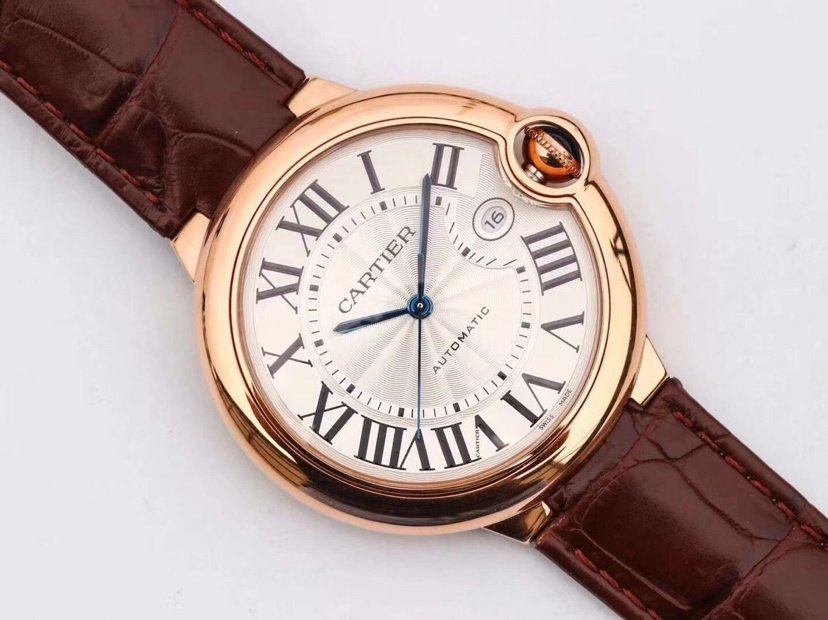 Cartier 42MM Blue Balloon Large Rose Gold ETA2824 Automatic