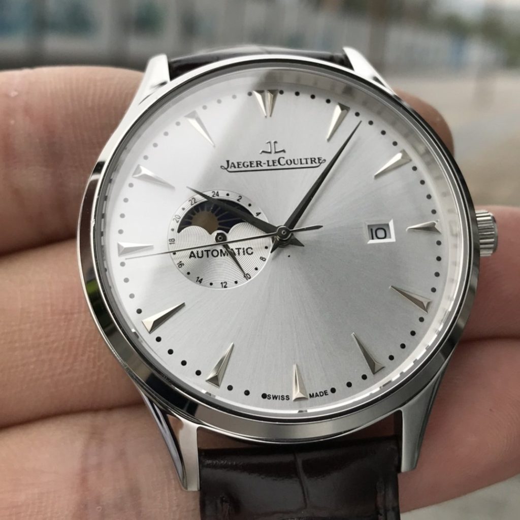 JaegerLeCoultre White Leather Gold 20 Waterproof 5 Degrees Swim