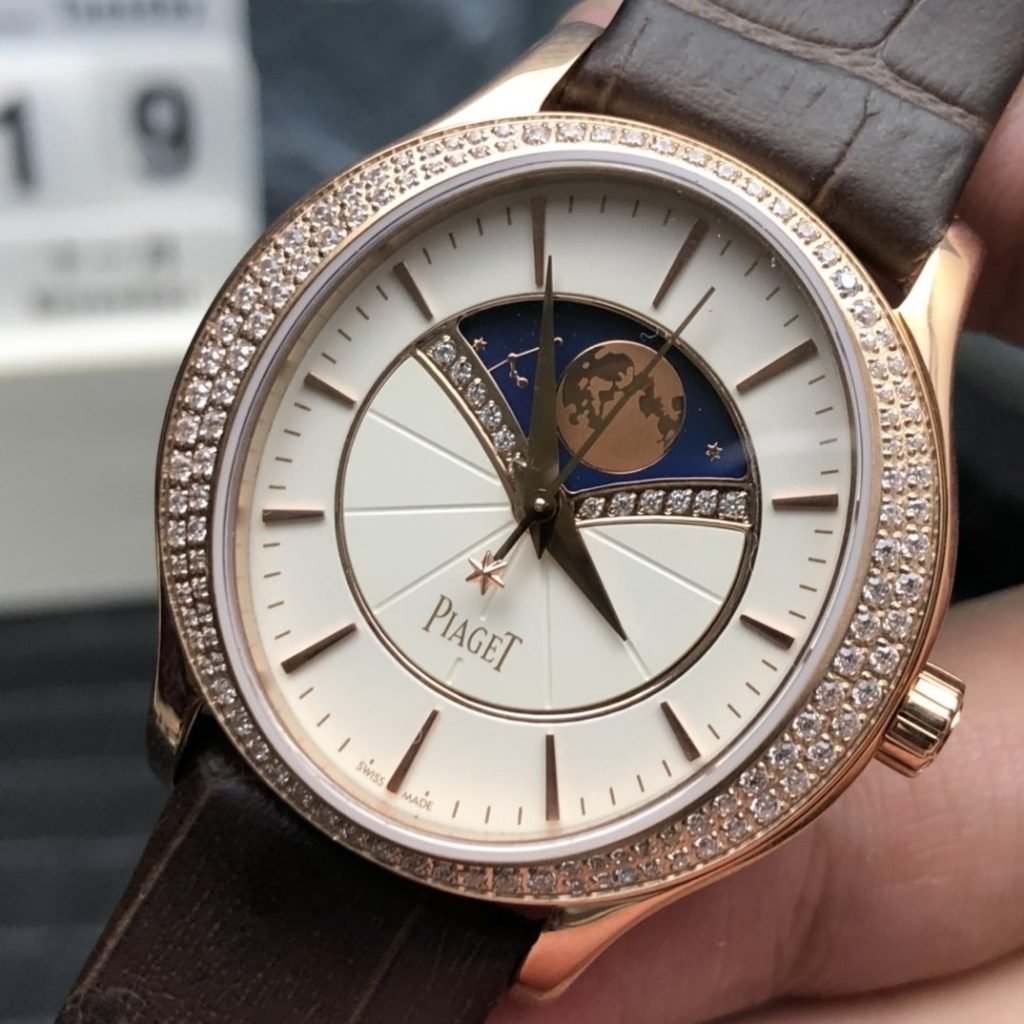 Piaget Earl Black Belt Gold Moon Phase Girl Shipment