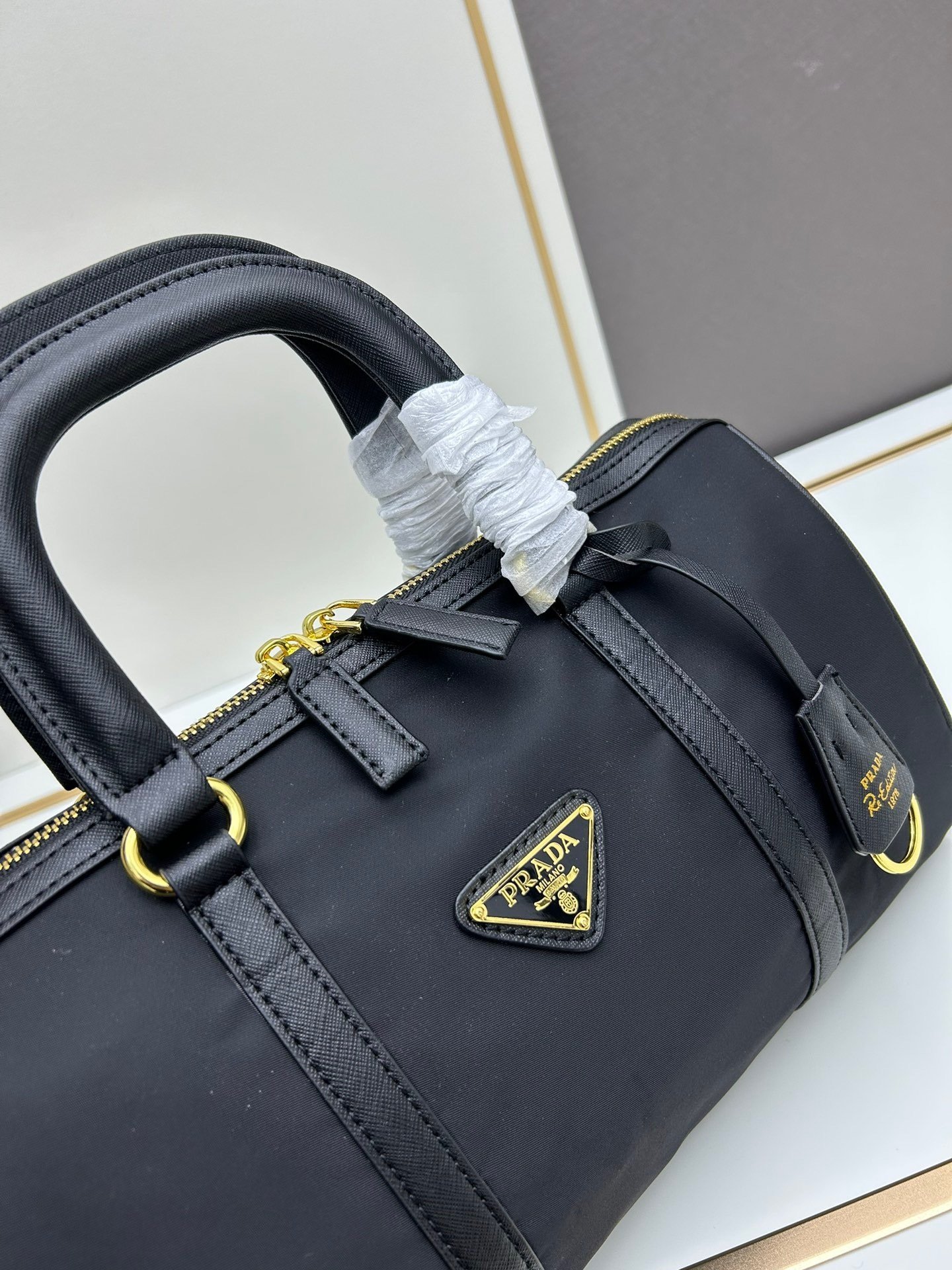 Prada RMB Re-Edition Saffiano Medium Top Handle Bag Crossbody Bag Shoulder Bag 001350