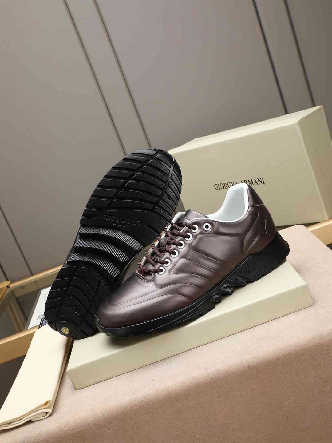 Armani Men’s Giorgio Kint-and-Leather Sneakers 1308270