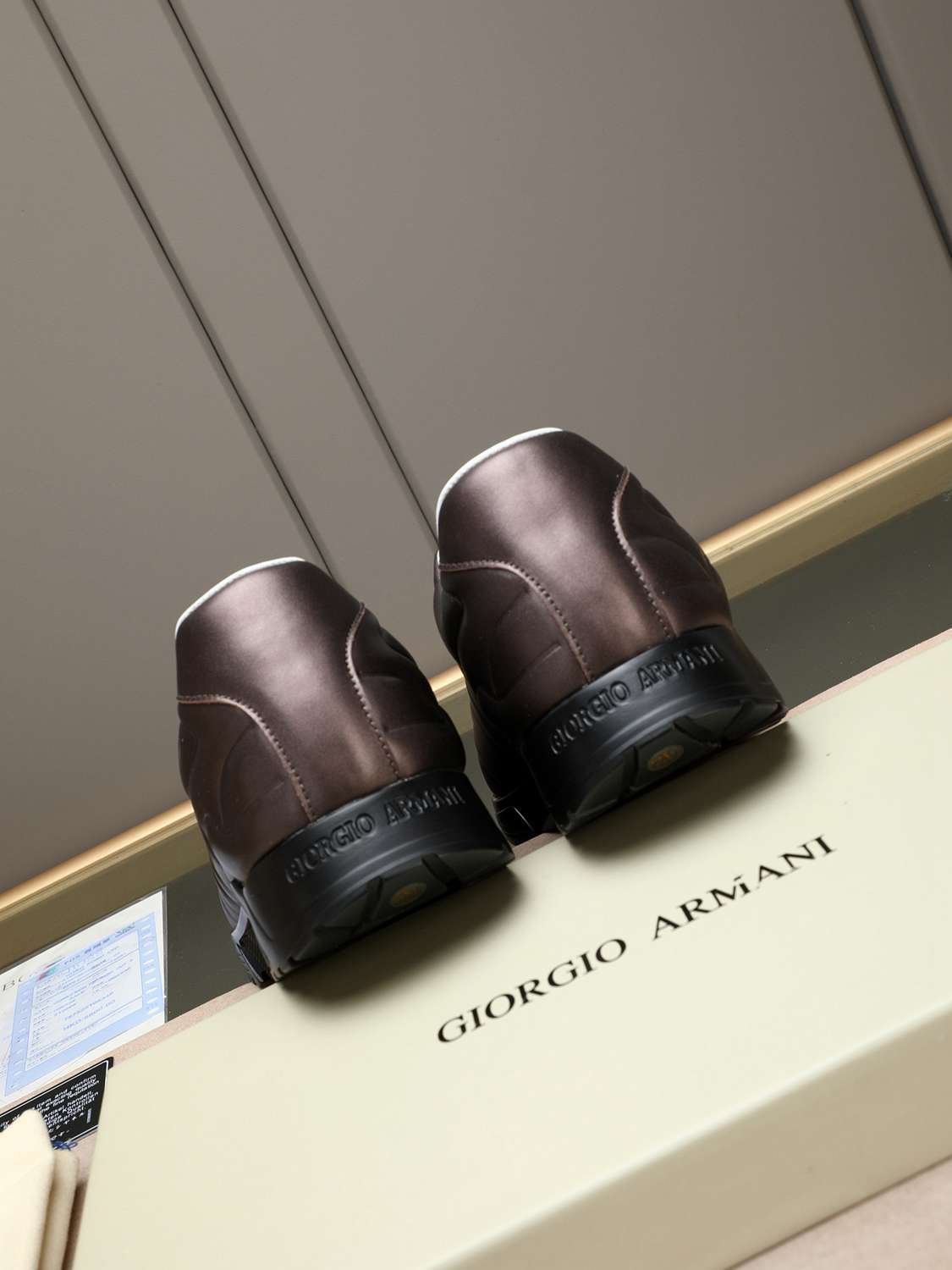 Armani Men’s Giorgio Kint-and-Leather Sneakers 1308270
