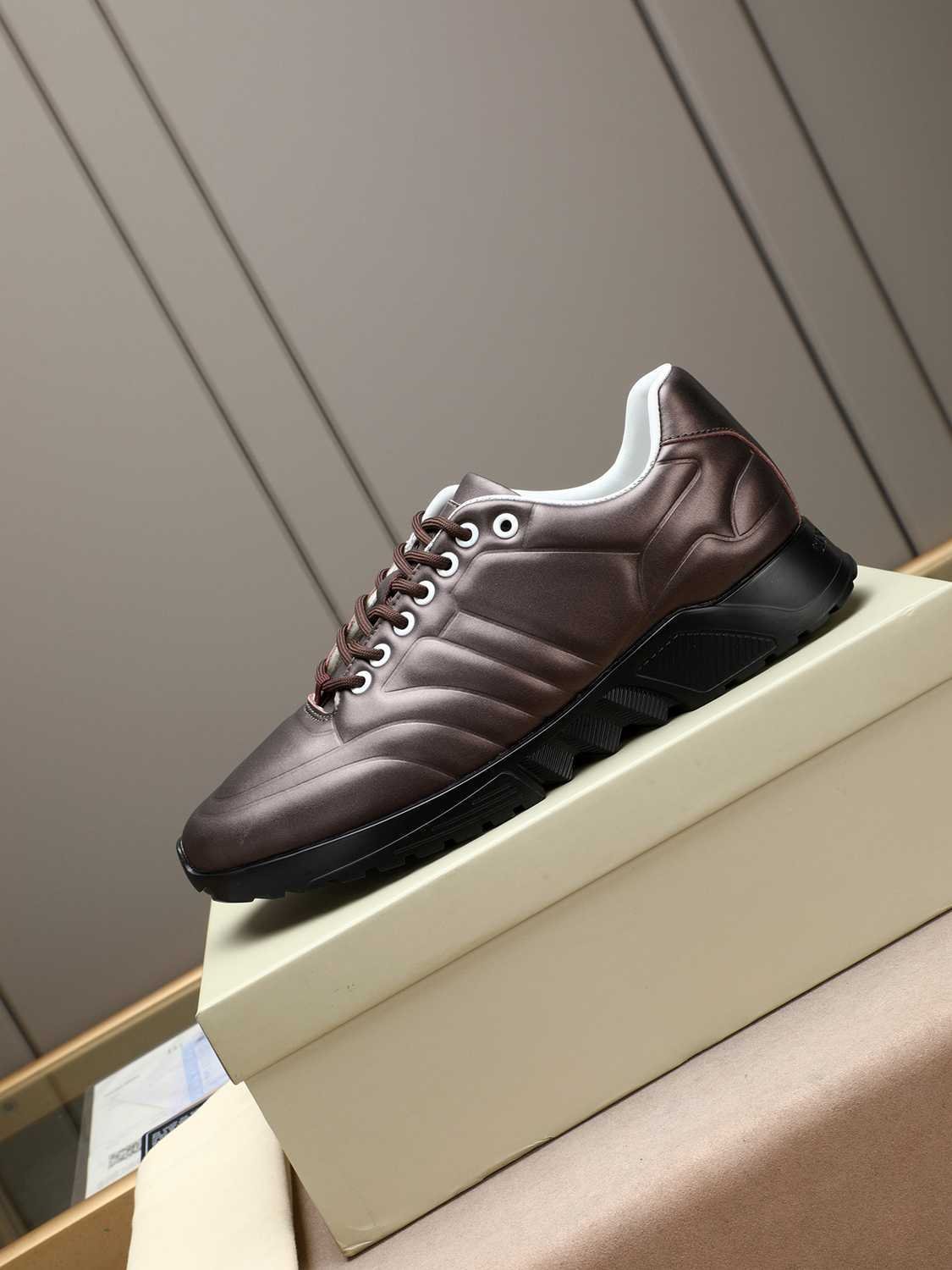 Armani Men’s Giorgio Kint-and-Leather Sneakers 1308270