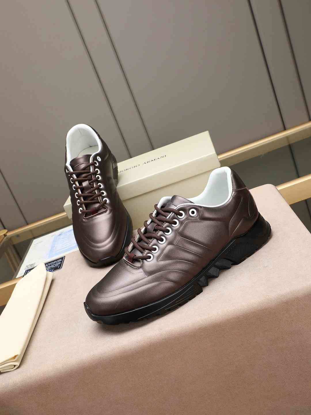 Armani Men’s Giorgio Kint-and-Leather Sneakers 1308270