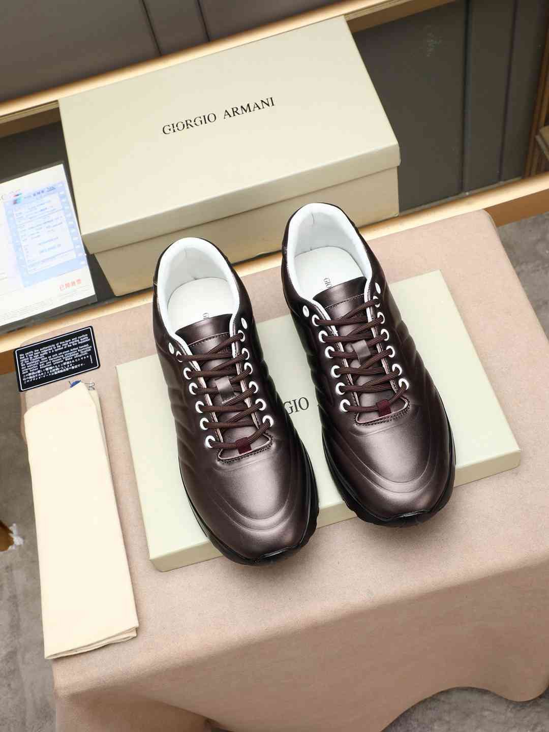Armani Men’s Giorgio Kint-and-Leather Sneakers 1308270