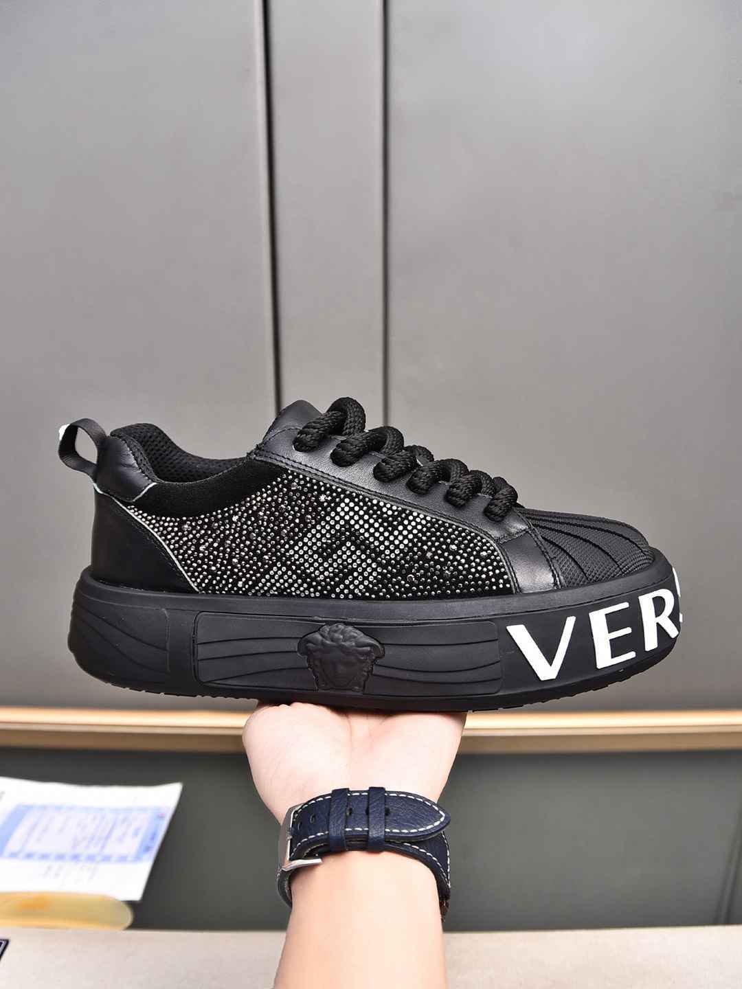 Versace Men's Leather Low-Top Sneakers Colorway 3 1308290-3