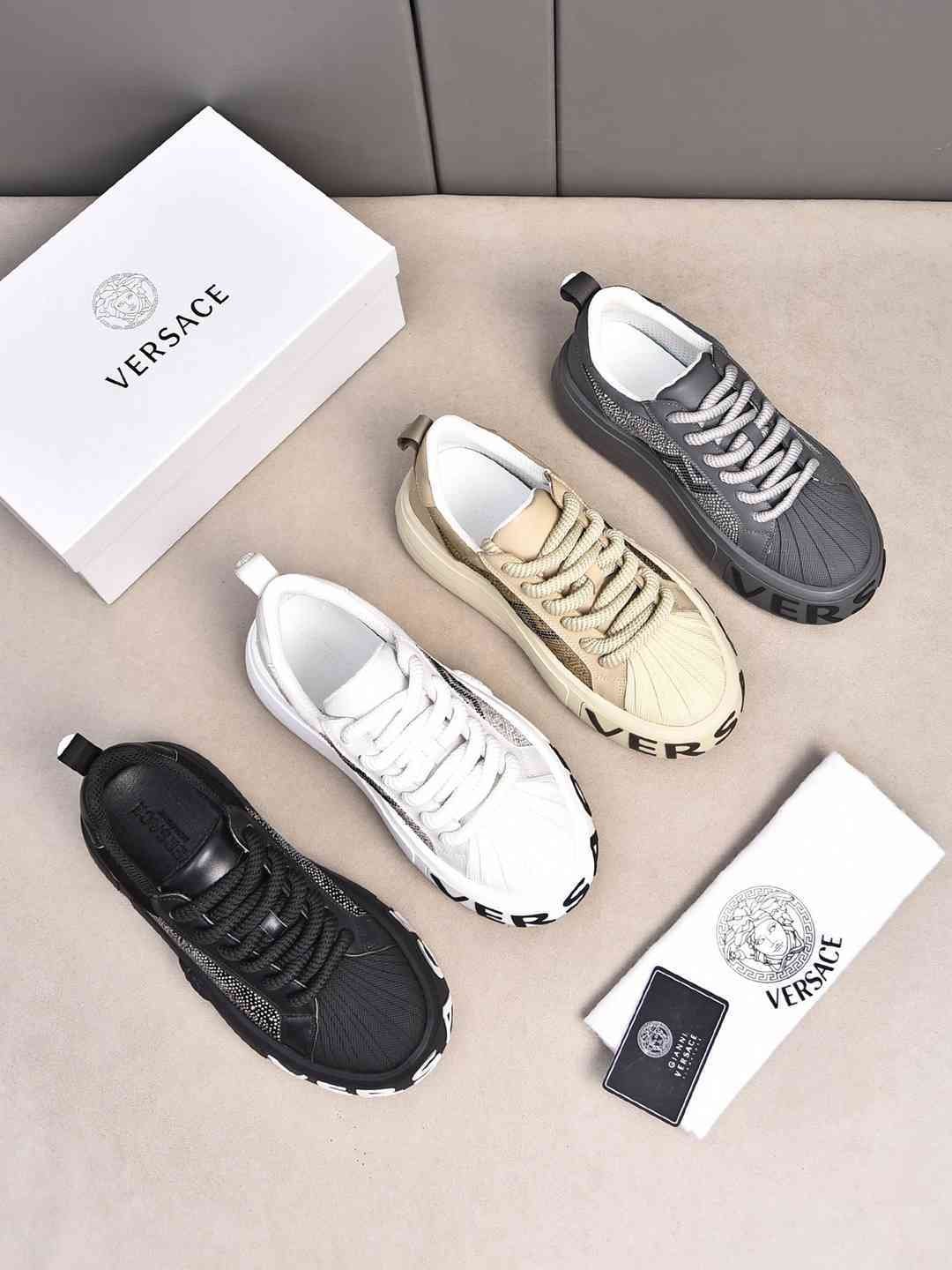 Versace Men’s Leather Low-Top Sneakers Colorway 3 1308290-3