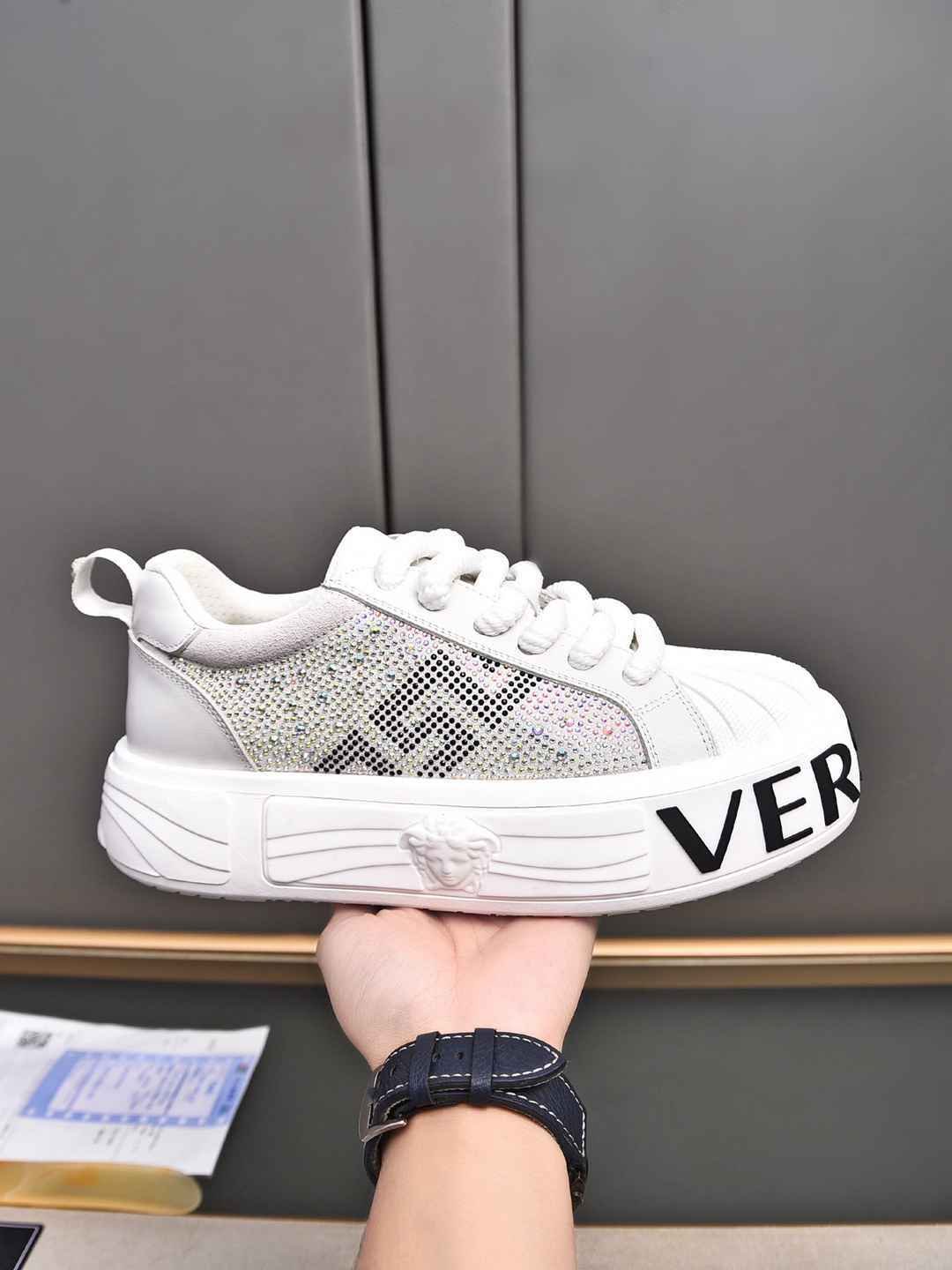 Versace Men's Leather Low-Top Sneakers Colorway 2 1308290-2