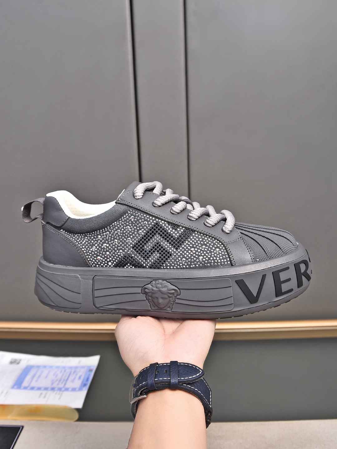 Versace Men's Leather Low-Top Sneakers Colorway 1 1308290-1