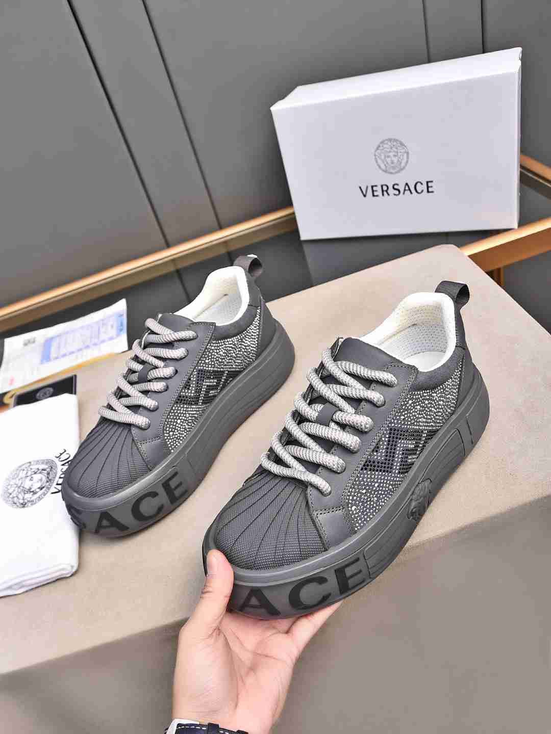 Versace Men’s Leather Low-Top Sneakers Colorway 1 1308290-1