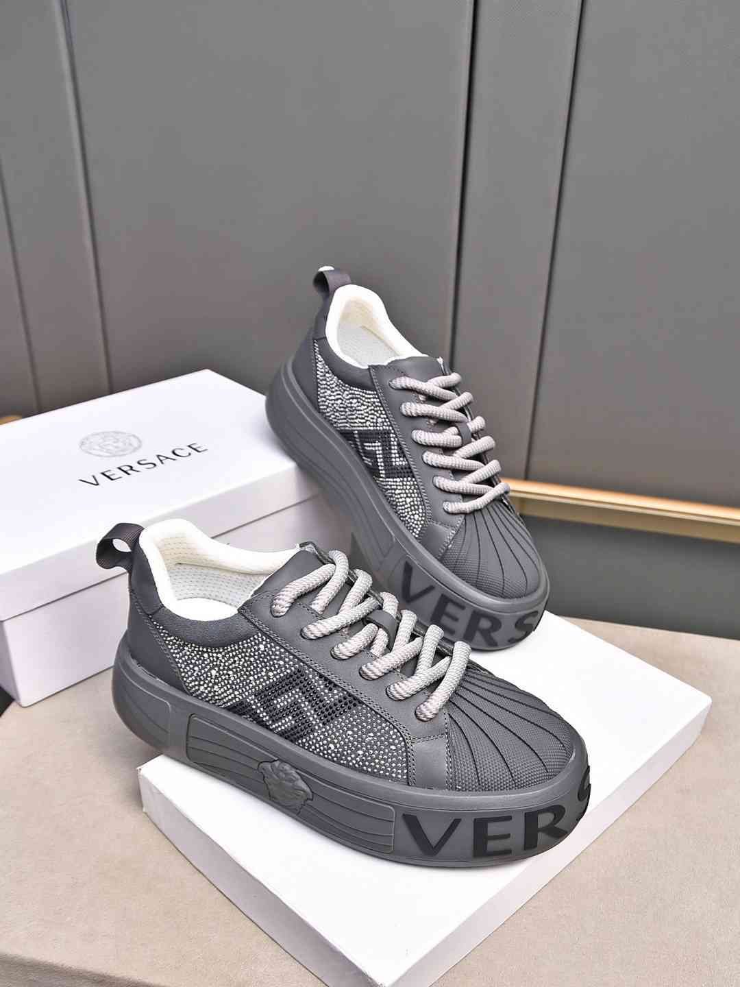 Versace Men’s Leather Low-Top Sneakers Colorway 1 1308290-1