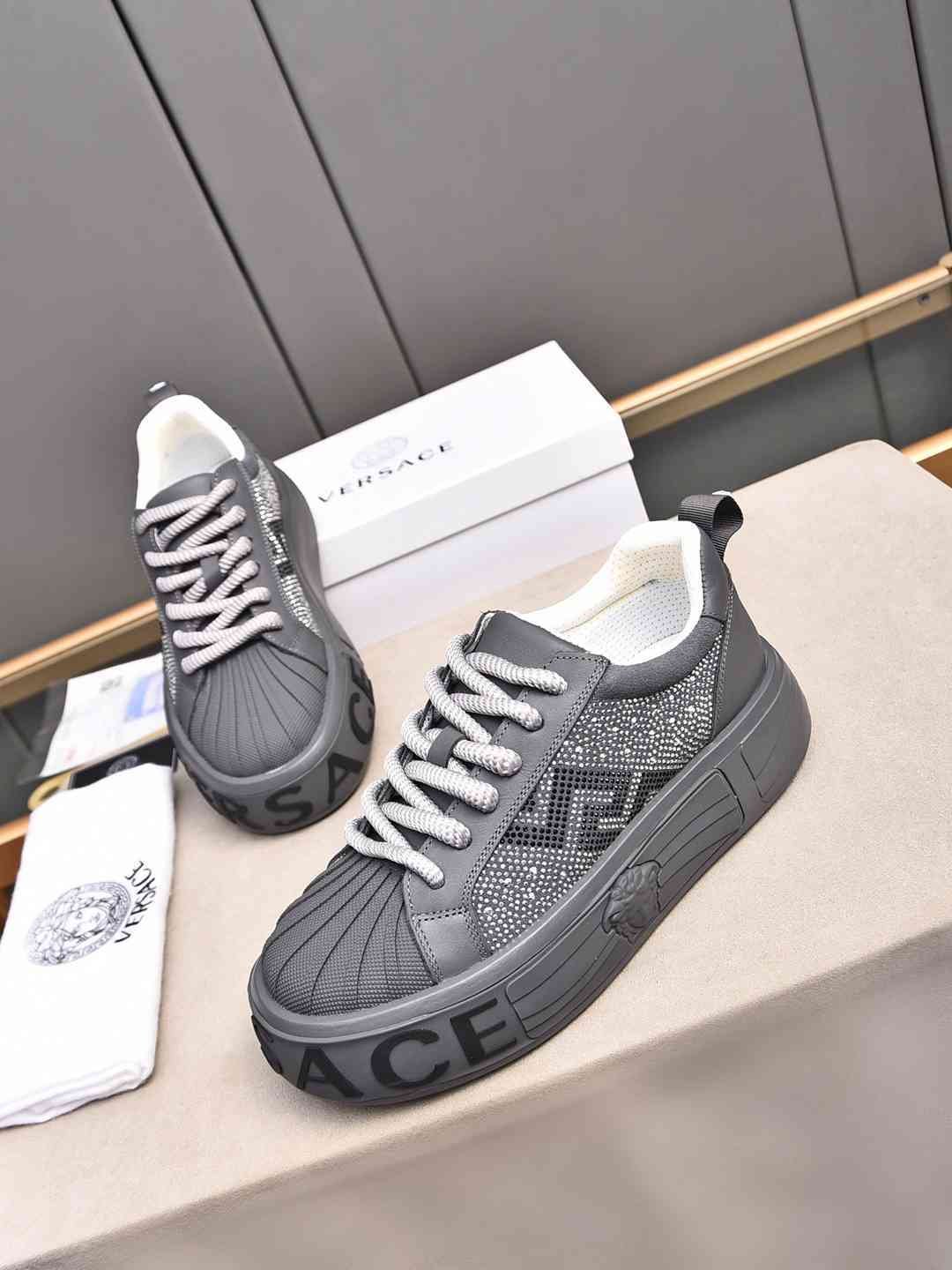 Versace Men’s Leather Low-Top Sneakers Colorway 1 1308290-1