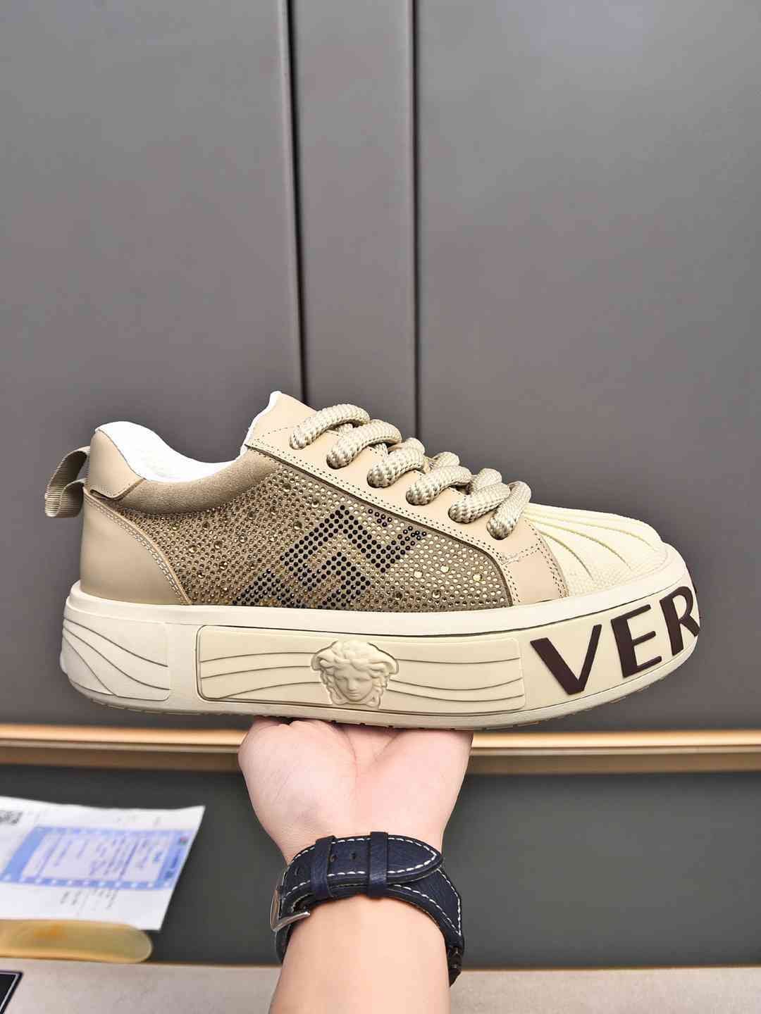 Versace Men's Leather Low-Top Sneakers 1308290