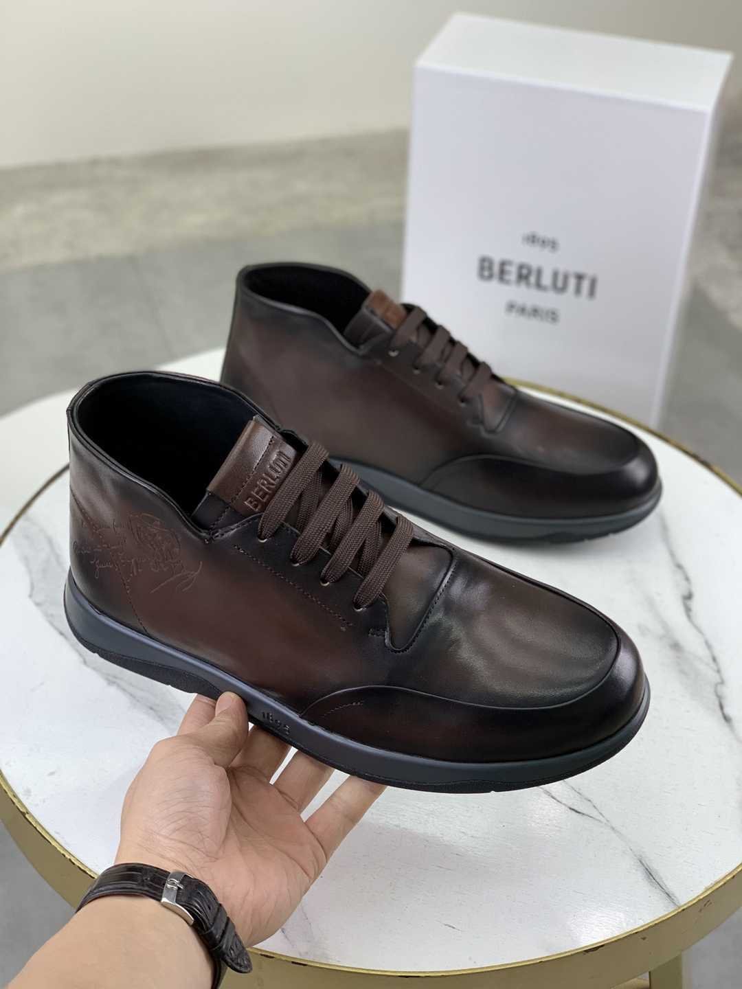 Brunello Cucinelli Men’s Berluti TPU High-Top Sneakers Colorway 4 1081480-4