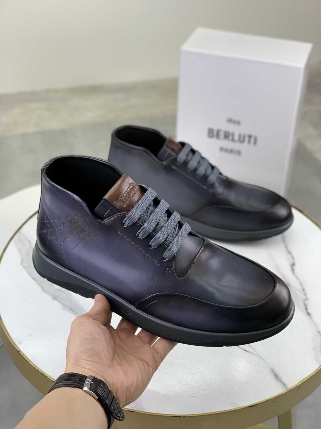 Brunello Cucinelli Men’s Berluti TPU High-Top Sneakers Colorway 3 1081480-3