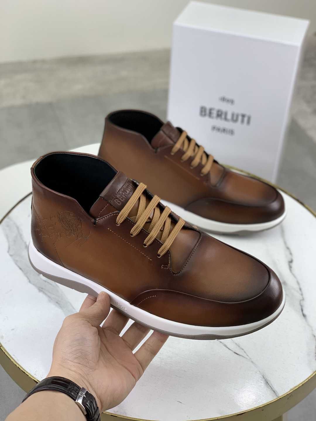Brunello Cucinelli Men’s Berluti TPU High-Top Sneakers Colorway 2 1081480-2
