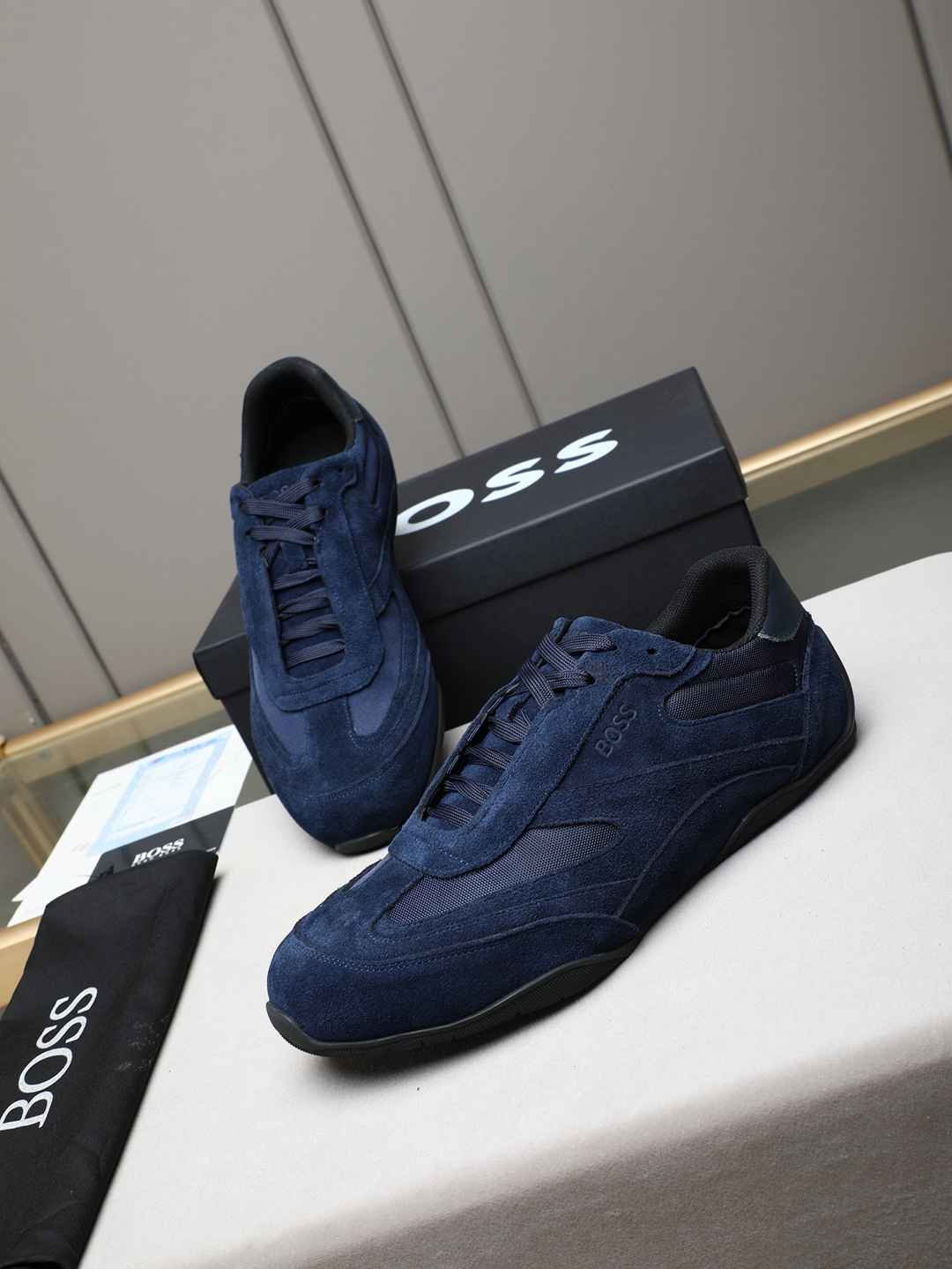 Boss Men’s Leather Casual Sneakers Colorway 12 1308250-12