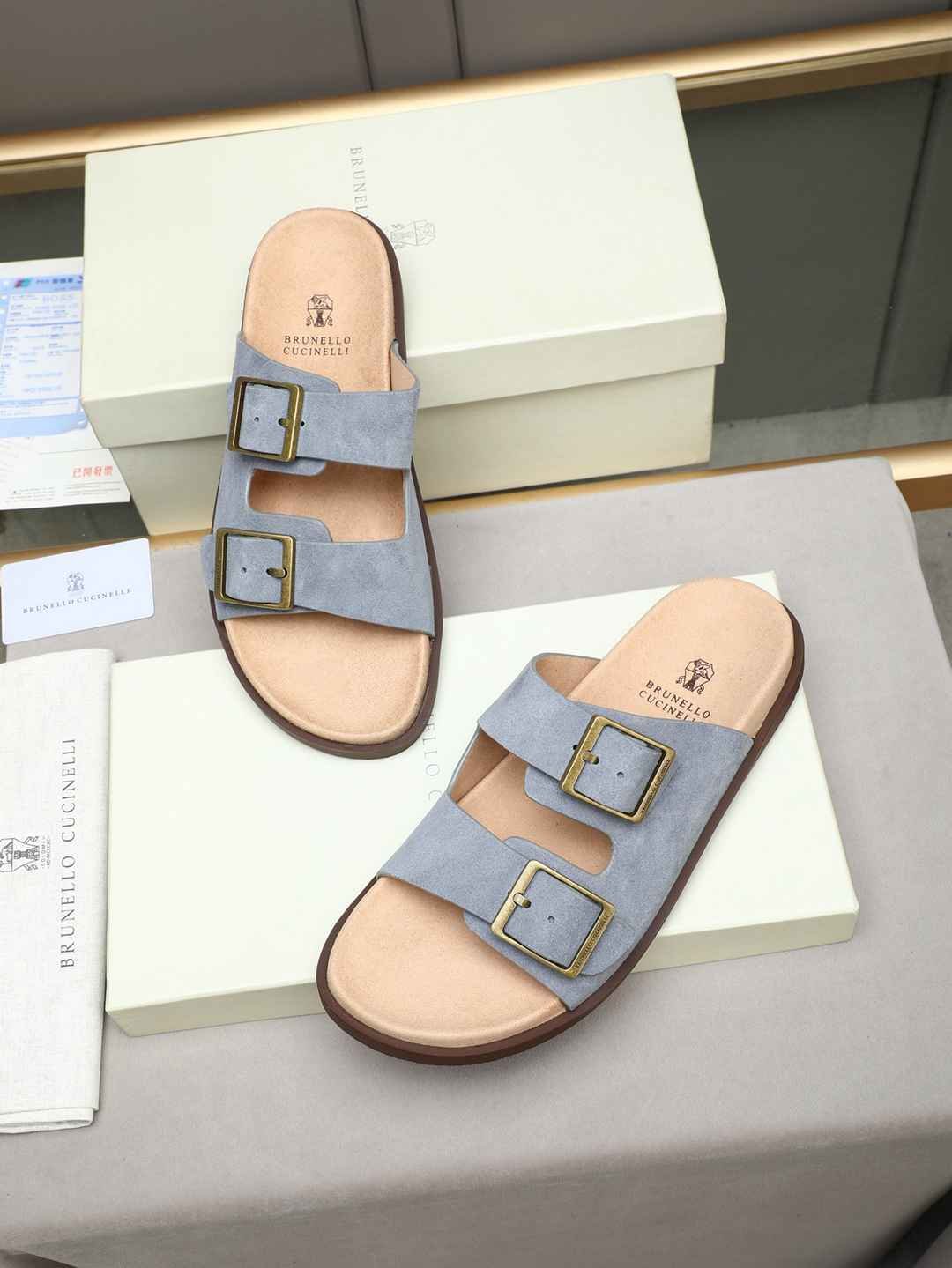 Brunello Cucinelli Men’s Brunello Cucinelli Slides Colorway 10 1308190-10