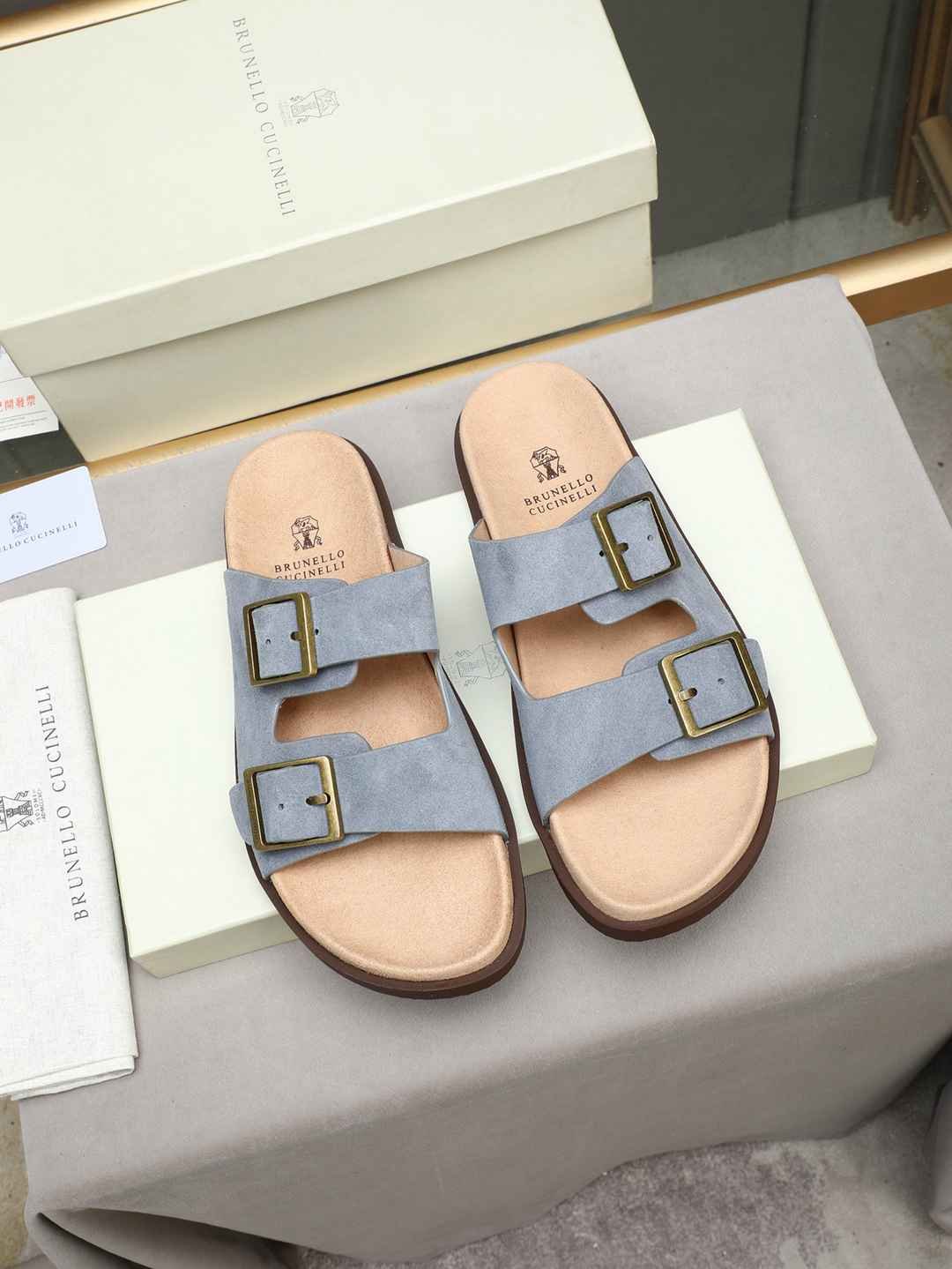 Brunello Cucinelli Men’s Brunello Cucinelli Slides Colorway 10 1308190-10