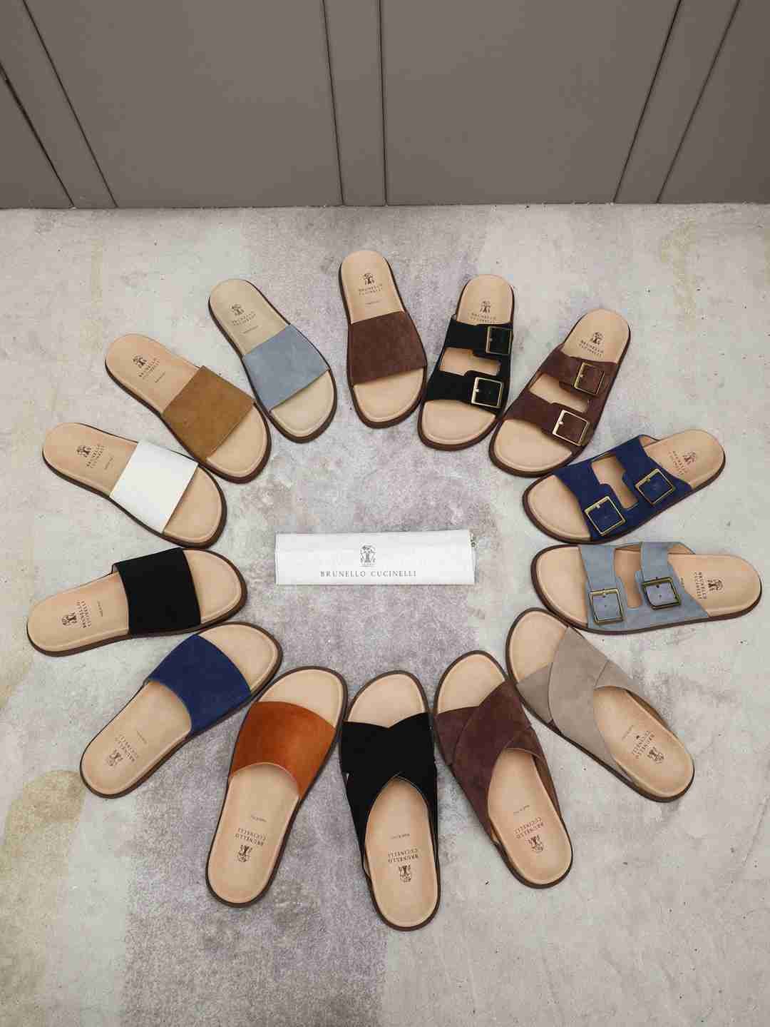 Brunello Cucinelli Men’s Brunello Cucinelli Slides Colorway 10 1308190-10