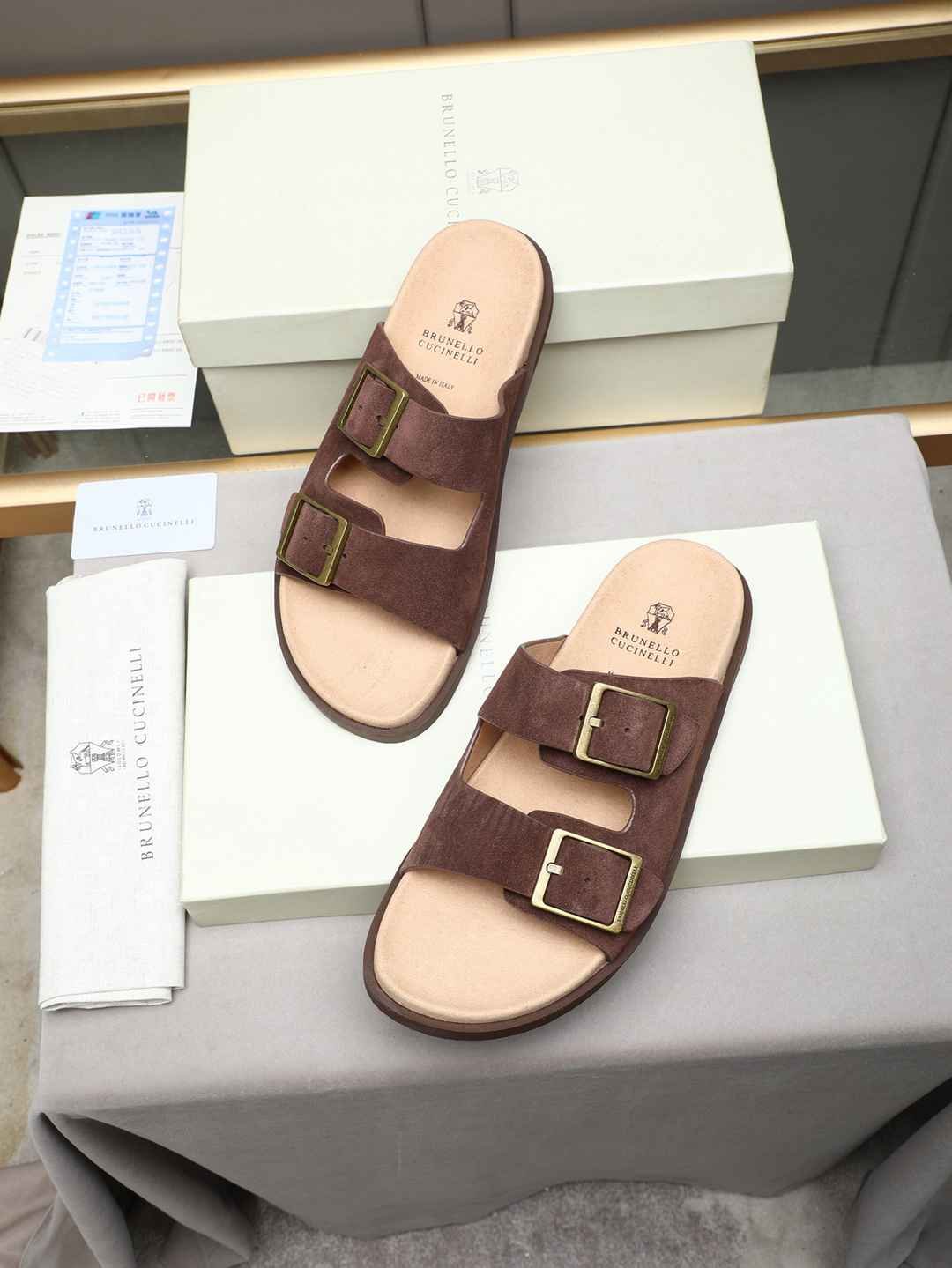 Brunello Cucinelli Men’s Brunello Cucinelli Slides Colorway 9 1308190-9