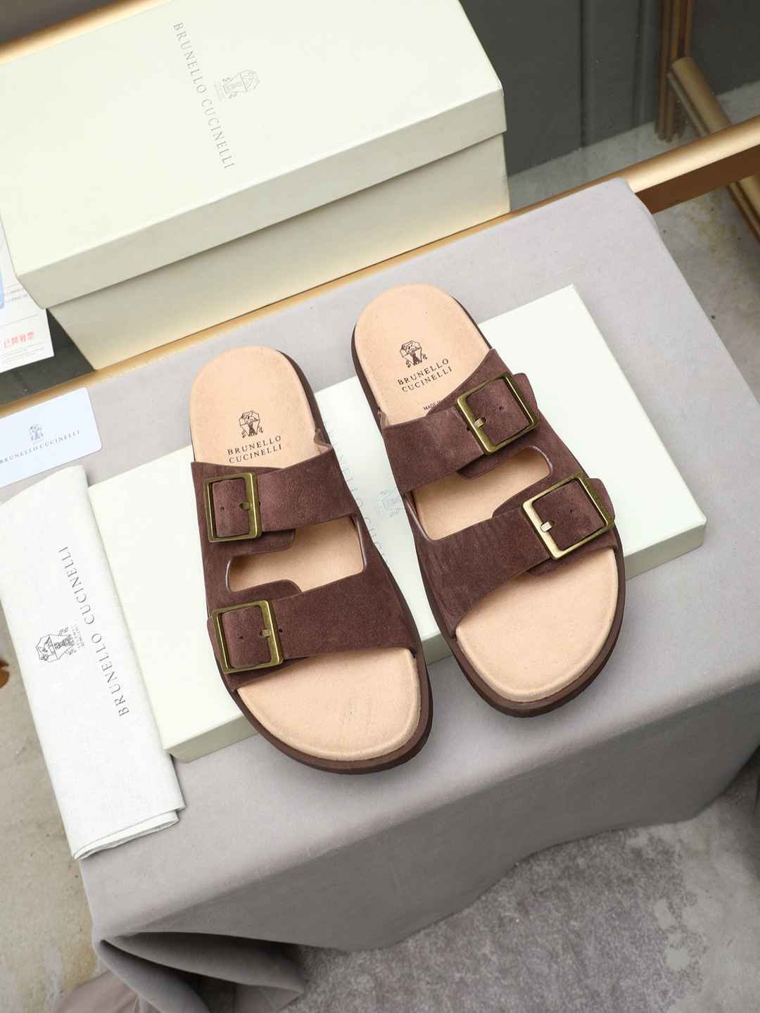 Brunello Cucinelli Men’s Brunello Cucinelli Slides Colorway 9 1308190-9