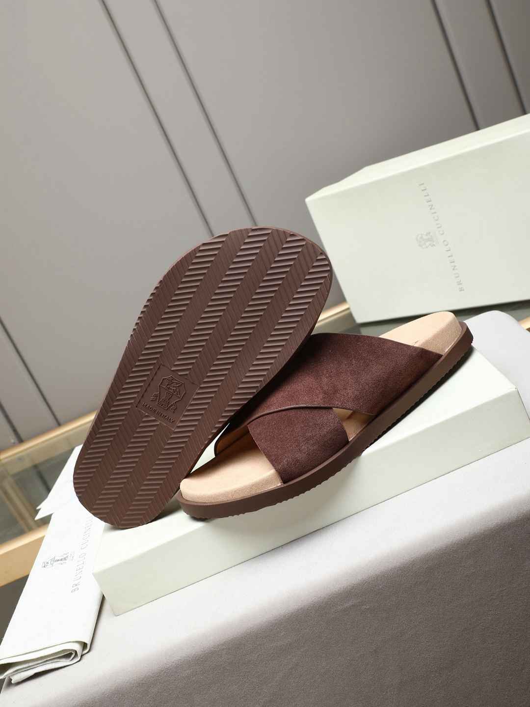 Brunello Cucinelli Men’s Brunello Cucinelli Slides Colorway 30 1308180-30